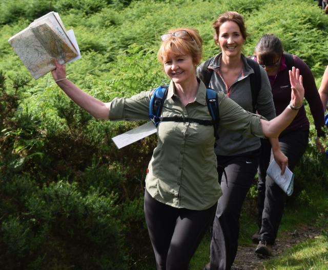 Mynd Drover Challenge Walk - Smiling with map